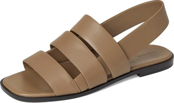 Vince Mazie Slingback Sandals Women's Wedge Shoes Sand Shell Beige Leather : 8.5 M - Image 5