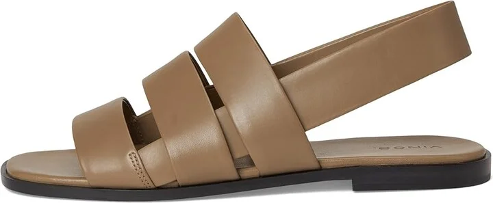 Vince Mazie Slingback Sandals Women's Wedge Shoes Sand Shell Beige Leather : 8.5 M - Image 6