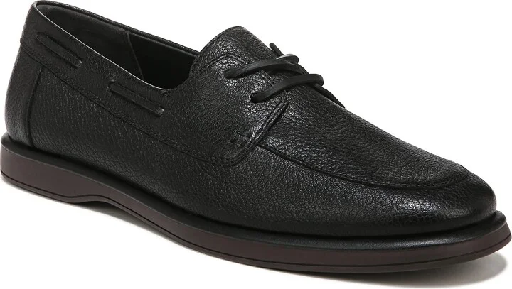 Vince Mens Cillian Slip On Loafer Boat Shoe Black Leather 8 M