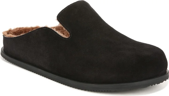 Vince Mens Decker Shearling Slip On Clog Mule Flint Beige Suede 7 M