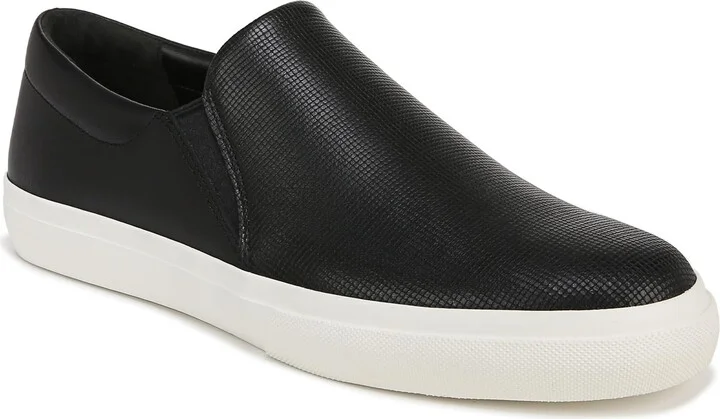 Vince Mens Farran-B Slip On Fashion Sneaker Black Leather