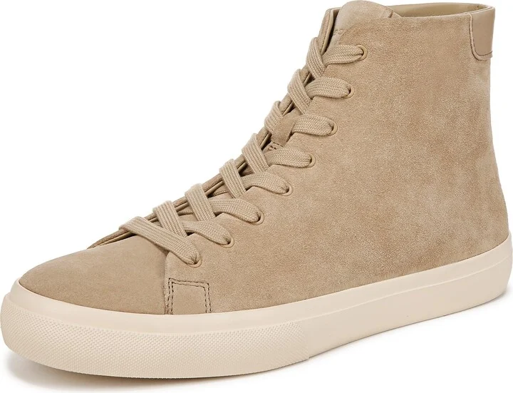 Vince Mens Fulton High Top Sneaker Sand Trail Beige Suede 7 M