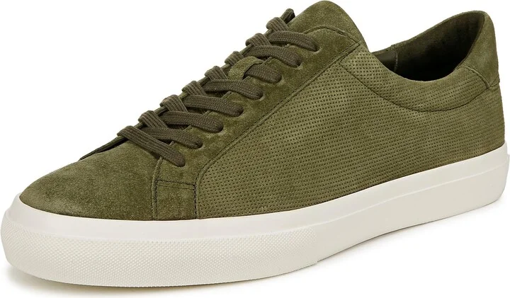 Vince Mens Fulton Lace Up Casual Fashion Sneaker Olive Smoke Green Suede
