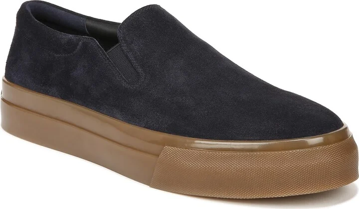 Vince Mens Shawn Slip On Sneaker Night Blue Suede 7 M