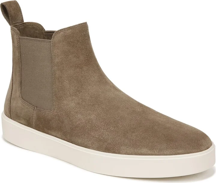 Vince Mens Tamas Chelsea Boots Flint Beige Suede 7.5 M
