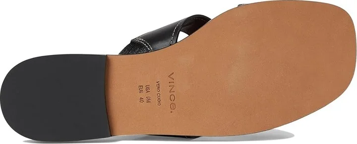 Vince Meyers Slide Sandals Women's Wedge Shoes Black Leather : 7 M - Image 3