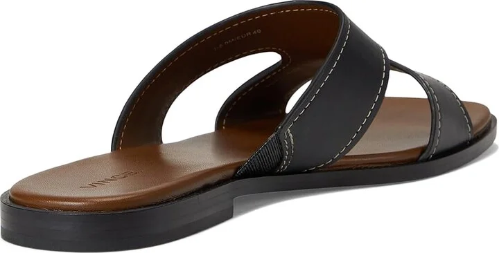 Vince Meyers Slide Sandals Women's Wedge Shoes Black Leather : 7 M - Image 4