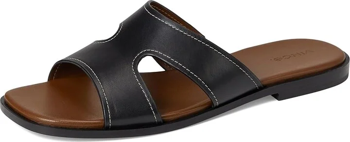 Vince Meyers Slide Sandals Women's Wedge Shoes Black Leather : 7 M - Image 5
