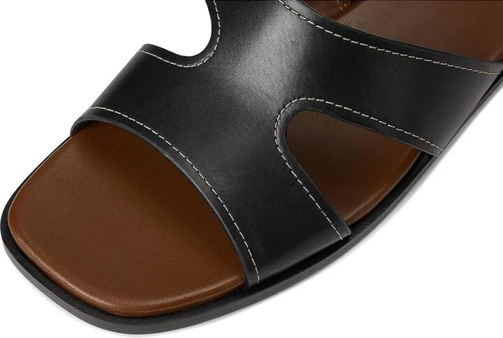 Vince Meyers Slide Sandals Women's Wedge Shoes Black Leather : 7 M - Image 7
