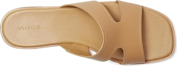 Vince Meyers Slide Sandals Women's Wedge Shoes Light Sable Beige Leather : 5 M - Image 2