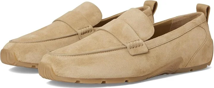 Vince Mojave Loafers Women's Shoes Sand Trail Beige Suede : 6.5 M, Leather