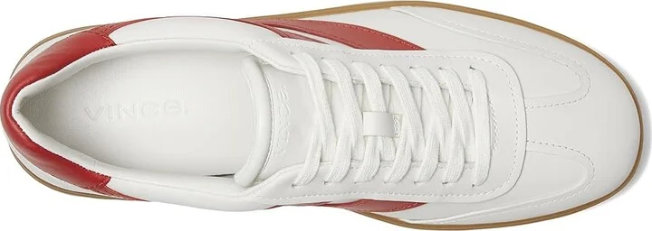 Vince Oasis-M Lace-Up Retro Sneakers Men's Shoes Chalk White/Ruby Red Leather : 8.5 M, Leather/Rubber/Suede - Image 2