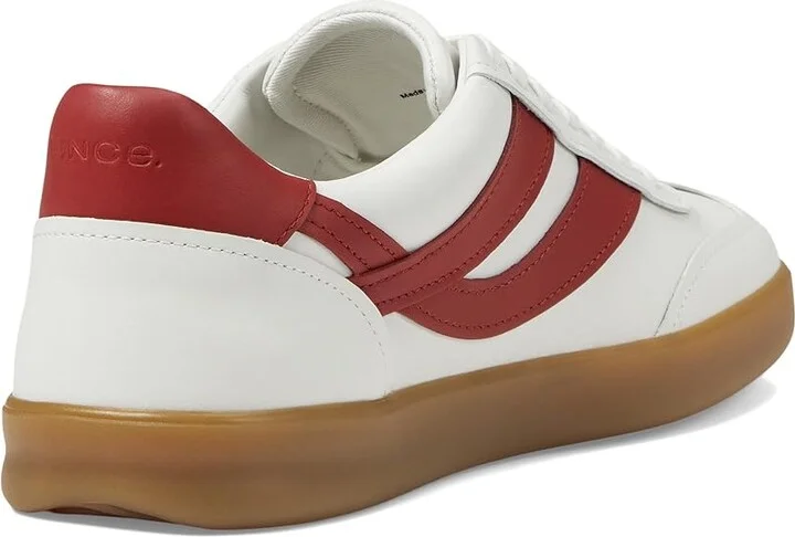 Vince Oasis-M Lace-Up Retro Sneakers Men's Shoes Chalk White/Ruby Red Leather : 8.5 M, Leather/Rubber/Suede - Image 4