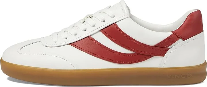 Vince Oasis-M Lace-Up Retro Sneakers Men's Shoes Chalk White/Ruby Red Leather : 8.5 M, Leather/Rubber/Suede - Image 6