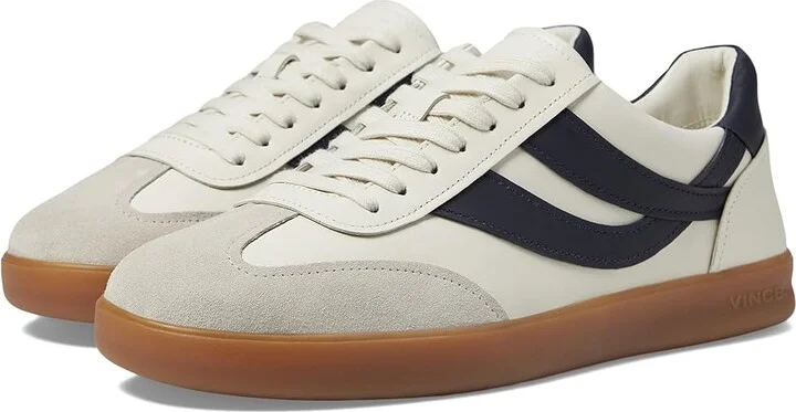 Vince Oasis-M Lace-Up Retro Sneakers Men's Shoes Foam White/Night Blue Leather : 13 M, Leather/Rubber/Suede