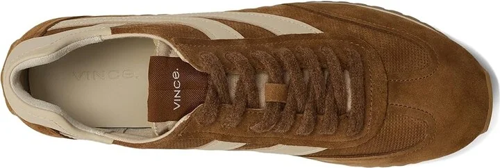 Vince Oasis Runner Lace-Up Sneakers Women's Shoes Brown Suede/White Leather : 5 M - Image 2