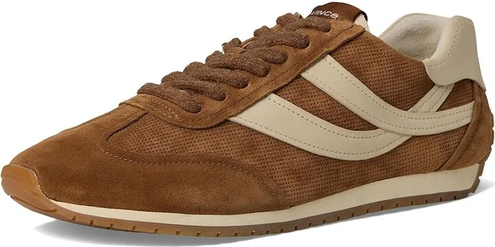 Vince Oasis Runner Lace-Up Sneakers Women's Shoes Brown Suede/White Leather : 5 M - Image 5