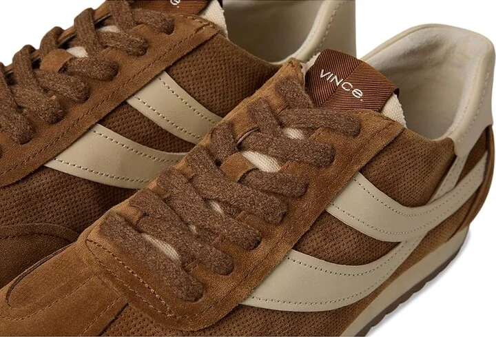 Vince Oasis Runner Lace-Up Sneakers Women's Shoes Brown Suede/White Leather : 5 M - Image 7