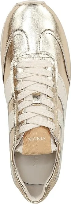 Vince Oasis Runner Lace-Up Sneakers Women's Shoes Champagne Gold Leather : 8.5 M - Image 2