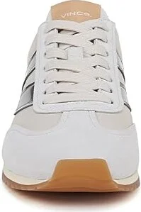 Vince Oasis Runner Lace-Up Sneakers Women's Shoes White/Silver : 9 M, Leather - Image 4