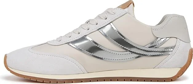 Vince Oasis Runner Lace-Up Sneakers Women's Shoes White/Silver : 9 M, Leather - Image 5