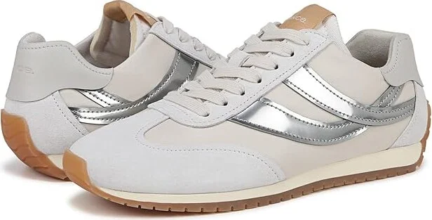 Vince Oasis Runner Lace-Up Sneakers Women's Shoes White/Silver : 9 M, Leather