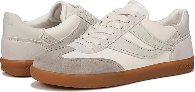 Vince Oasis Women's Shoes Foam White/Hazelstone Grey Leather : 6.5 M, Leather/Rubber/Suede