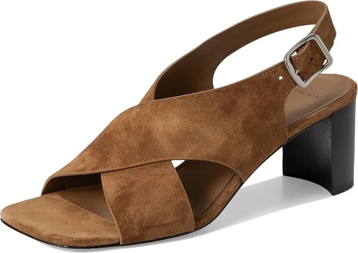 Vince Omega Women's Wedge Shoes Elmwood Brown Suede : 8.5 M, Leather/Rubber - Image 5