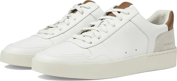 Vince Peyton Lace-Up Sneakers Men's Shoes Chalk White Leather : 11 M
