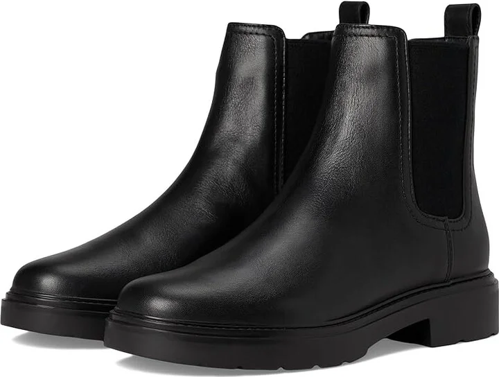 Vince Pinecrest Booties Women's Boots Black Leather : 5 M, Leather/Rubber