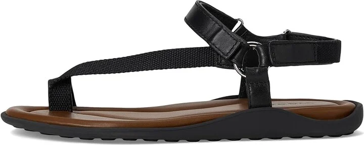 Vince Summer Strappy Sandals Women's Wedge Shoes Black Leather/Fabric : 5 M, Leather/Textile - Image 6