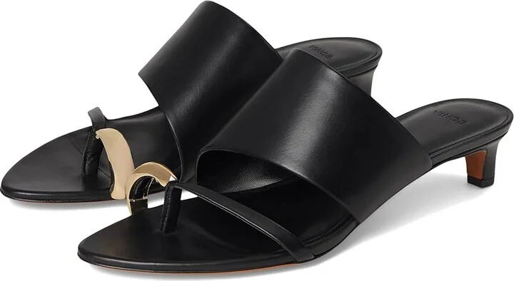 Vince Suzie Slide Sandals Women's Sandals Black : 9.5 M, Leather