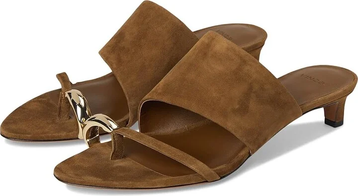 Vince Suzie Slide Sandals Women's Sandals Elmwood : 9.5 M, Leather