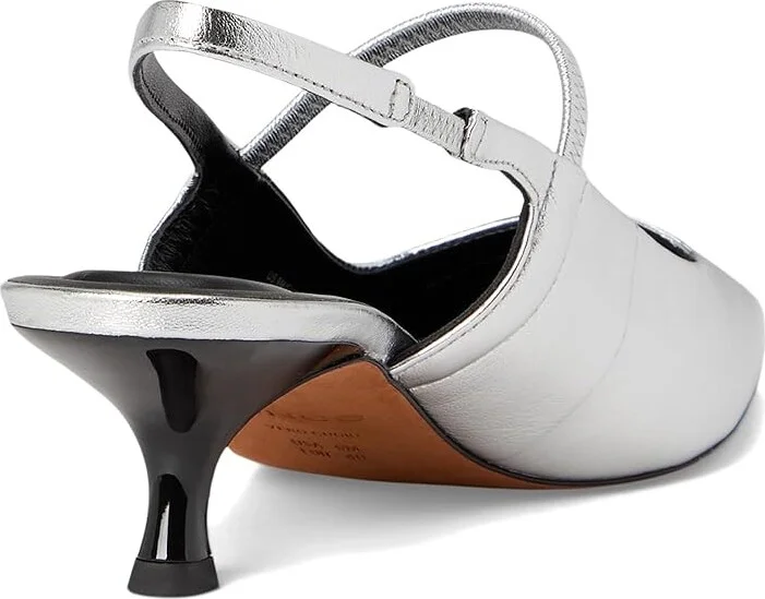 Vince Venice Kitten Slingbacks Women's Sandals Silver Leather : 7 M - Image 4