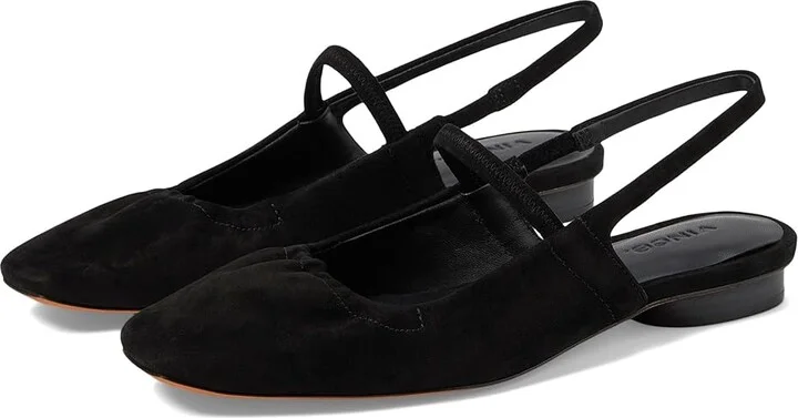 Vince Venice Slingbacks Women's Sandals Black Suede : 11 M, Leather/Suede