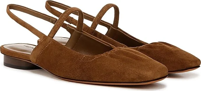 Vince Venice Slingbacks Women's Sandals Elm Wood Brown Suede : 10 M, Leather/Suede