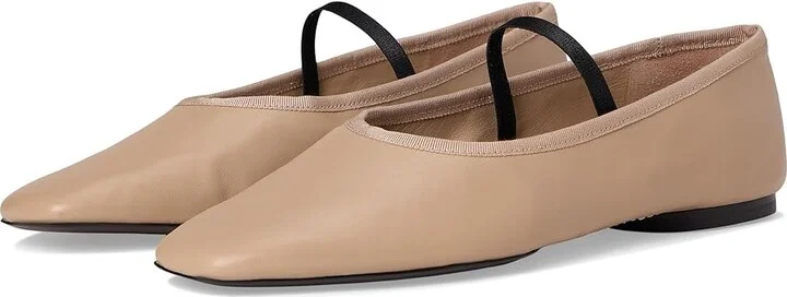Vince Vivian Mary Jane Mary Janes Women's Flat Shoes Taupe Clay Leather : 8.5 M