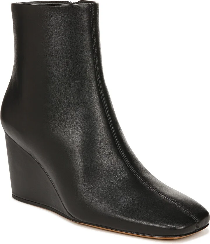 Vince Womens Andy Wedge Ankle Bootie Black Leather 9.5 M