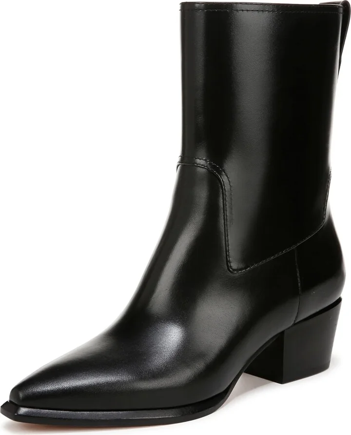 Black Polished Leather