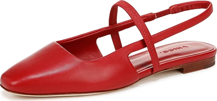 Vince Womens Bernice-B Crimson Red Leather