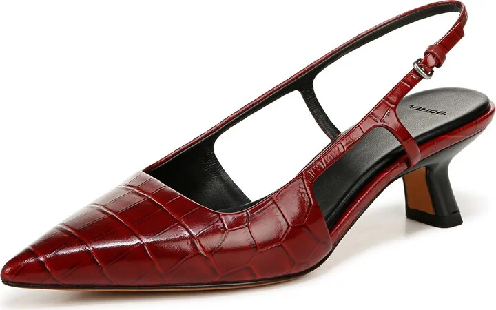 Red Currant Croc Print Leather