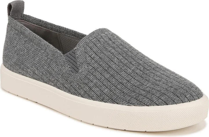Vince Womens Blair Knit Slip On Sneaker Heather Grey Woolknit 5.5 M