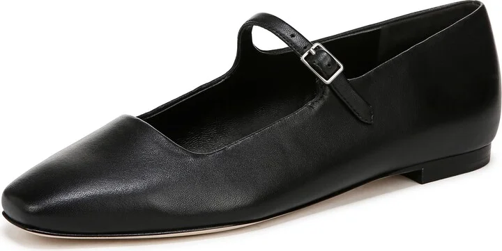Vince Womens Brodi Mary Jane Loafer Black Leather 9 M