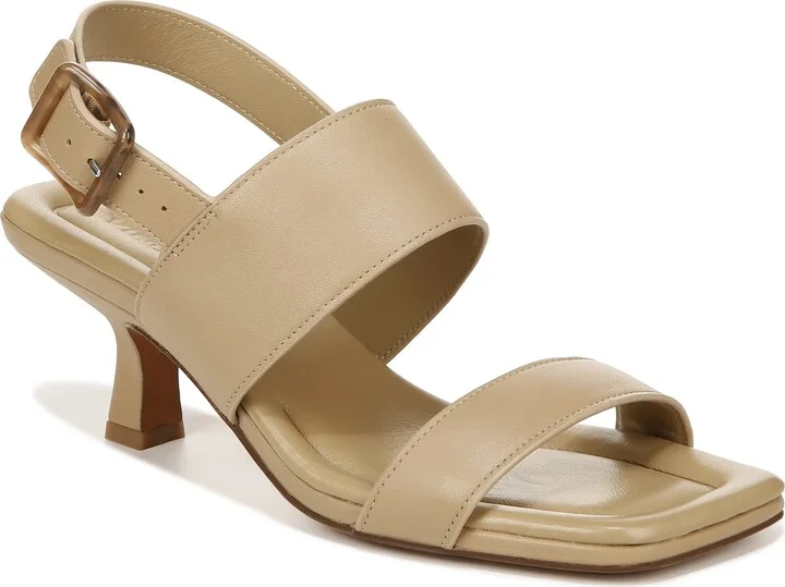 Vince Womens Cira Slingback Square Toe Sandals Dune Beige Leather 6.5 M
