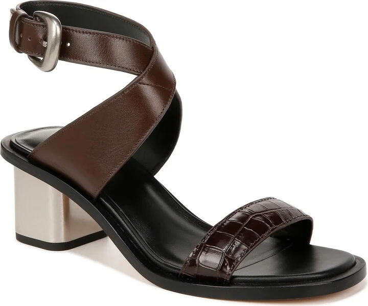 Cacao Brown Croc Print Leather