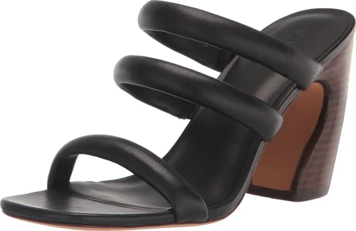 Vince Womens Dara Strappy High Heel Sandal Black Leather 7 M