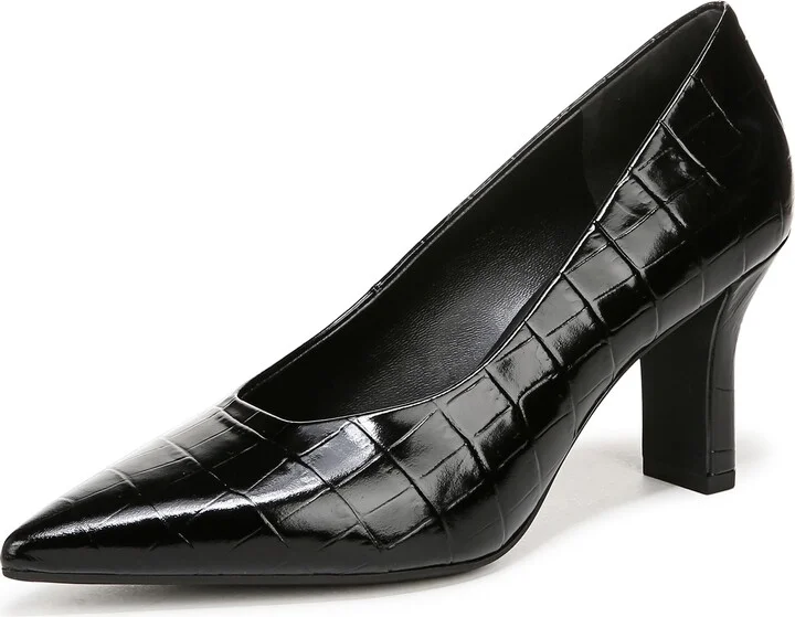 Black Croco Print Leather