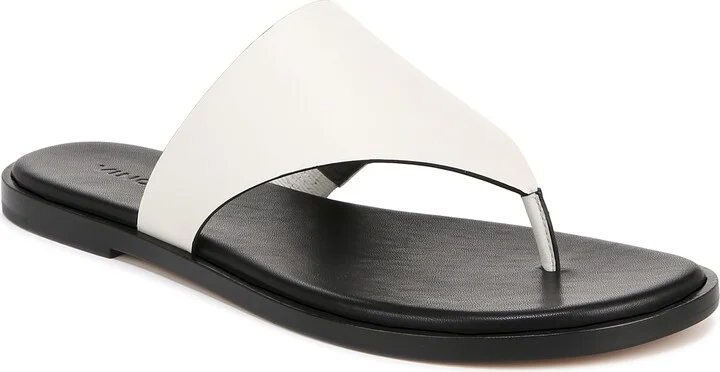 Vince Womens Ellis Leather Slip On Thong Sandal Milk White 7 M