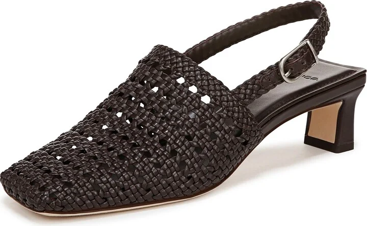 Vince Womens Eris Pump Ganache Woven Leather 10 M