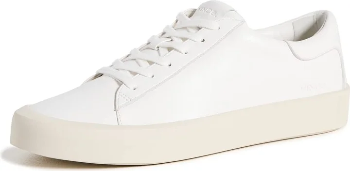 Vince Womens Gabi Lace Up Sneaker Ivory 8.5 M